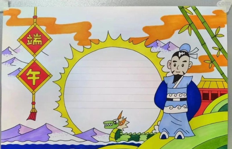 端午节手抄报+主题儿童画57张，收藏准备绘画不慌张！