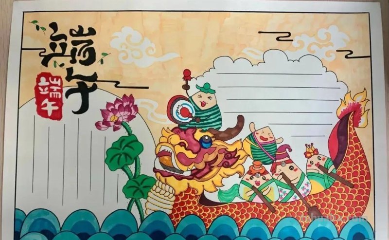 端午节手抄报+主题儿童画57张，收藏准备绘画不慌张！