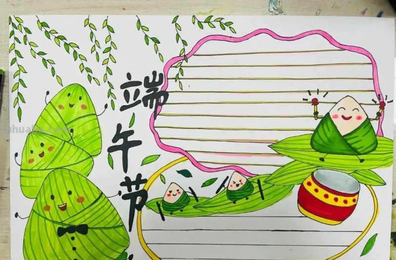 端午节手抄报+主题儿童画57张，收藏准备绘画不慌张！