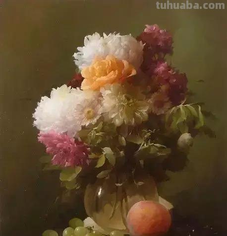 静物花卉油画 乌克兰Sevryukov dmitry作品欣赏
