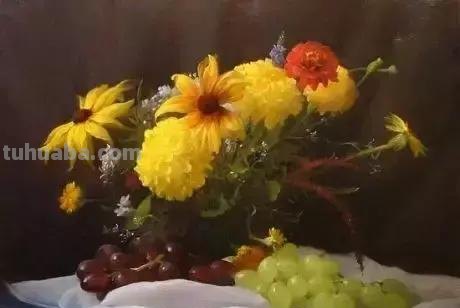 静物花卉油画 乌克兰Sevryukov dmitry作品欣赏