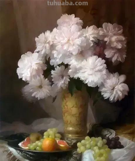 静物花卉油画 乌克兰Sevryukov dmitry作品欣赏