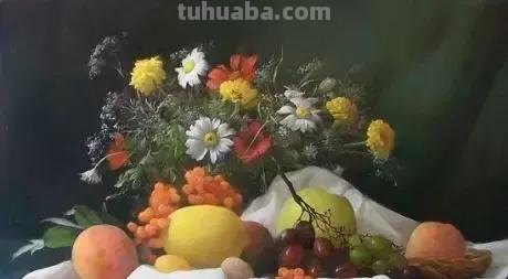 静物花卉油画 乌克兰Sevryukov dmitry作品欣赏