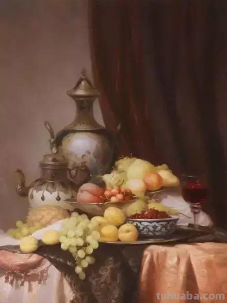 静物花卉油画 乌克兰Sevryukov dmitry作品欣赏