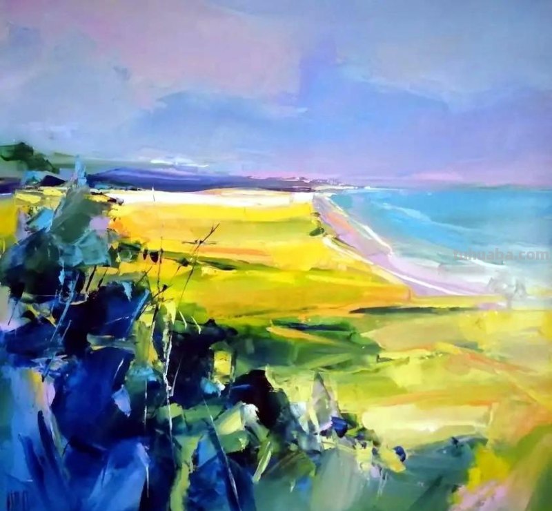 海岛印象-法国画家埃尔维·勒努维尔意象风景油画作品欣赏