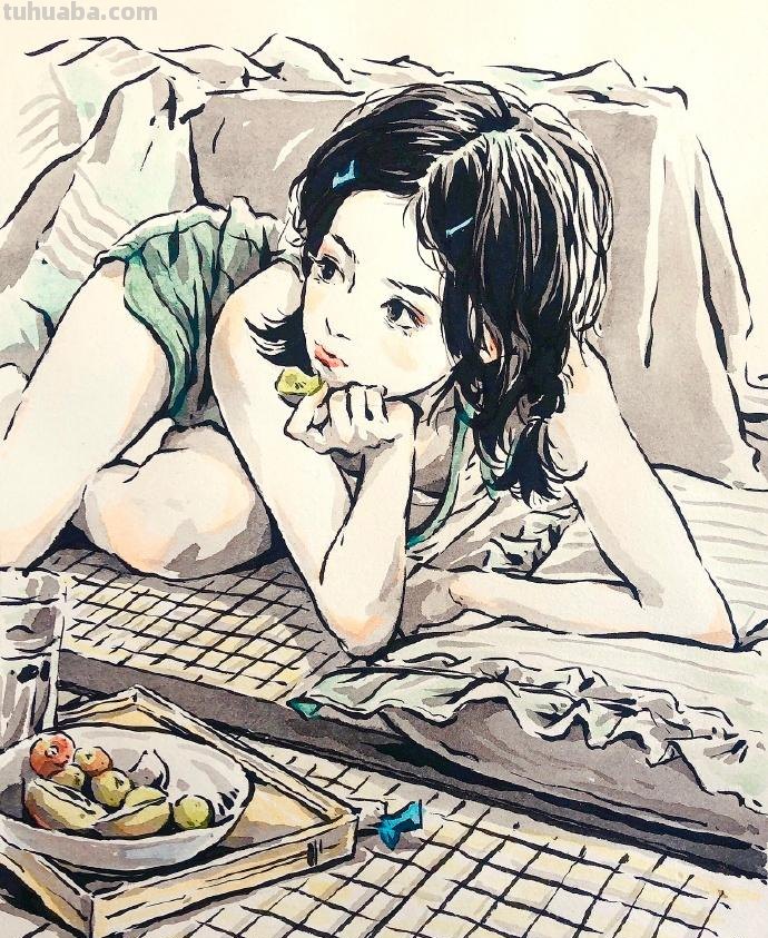 灵动的线条、淡彩的笔墨，绘画速写人物的生动｜CHICHi速写作品