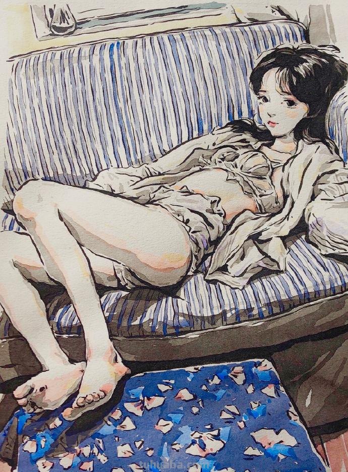 灵动的线条、淡彩的笔墨，绘画速写人物的生动｜CHICHi速写作品