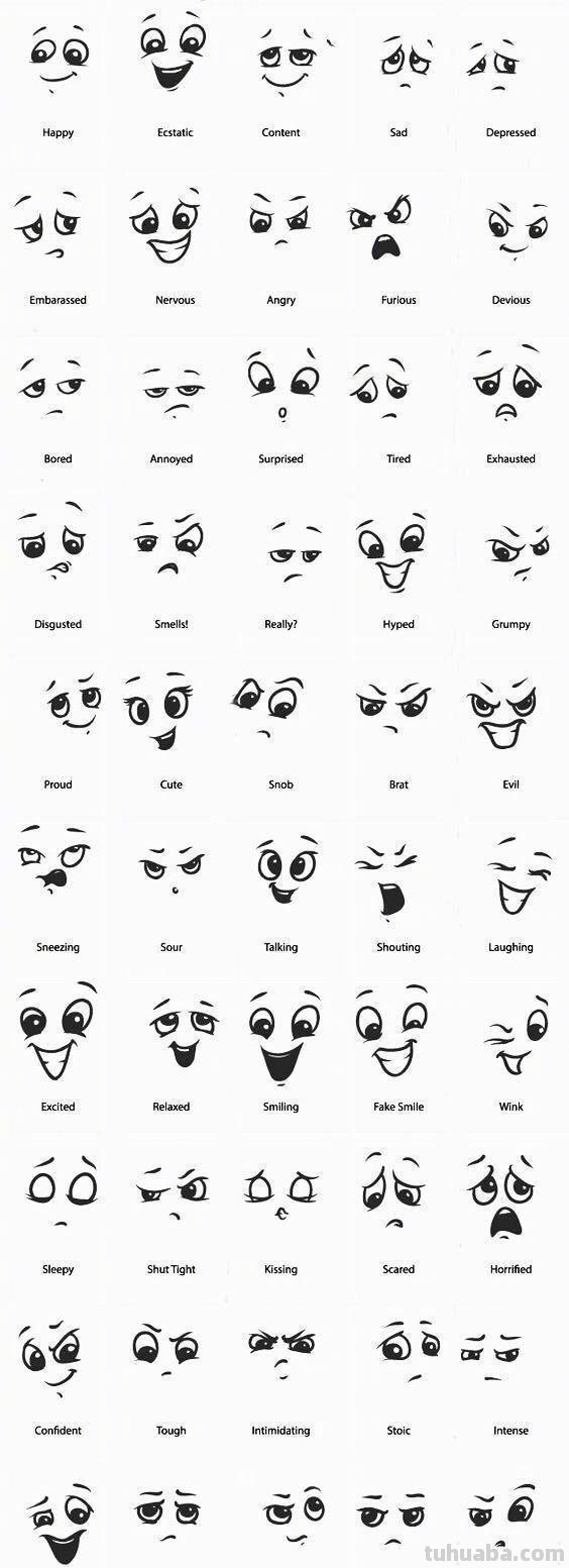 1000个简笔画手绘小表情，手帐控必备~