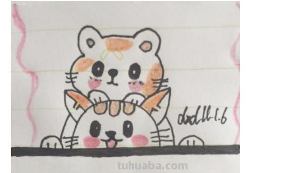 简笔画小猫涂什么颜色 简笔画小狗和小猫的画法？