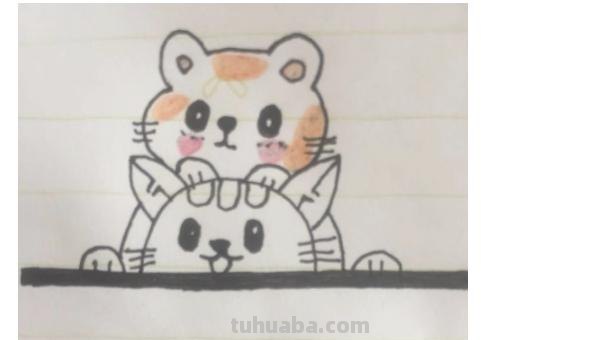简笔画小猫涂什么颜色 简笔画小狗和小猫的画法？