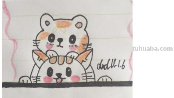 简笔画小猫涂什么颜色 简笔画小狗和小猫的画法？