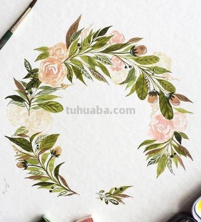 动漫彩铅花环怎么画 彩铅花朵图解教程1？