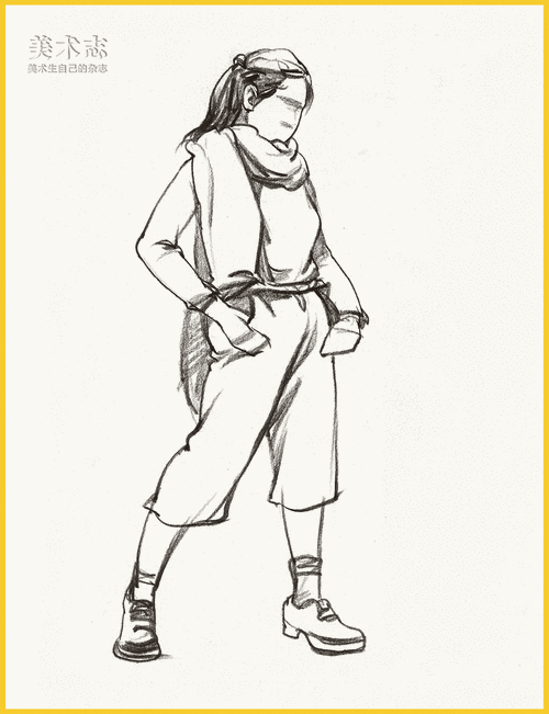 速写局部形 人物速写如何画好动态线呢？