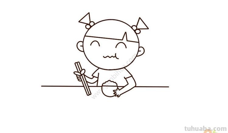 小娃娃怎么画简笔画 吃饭的小宝宝简笔画怎么画，吃饭小孩简笔画画法？