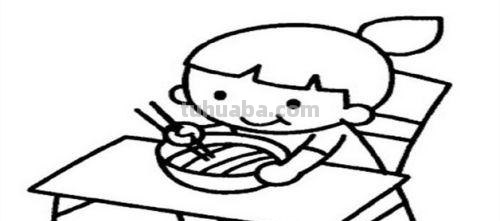 小娃娃怎么画简笔画 吃饭的小宝宝简笔画怎么画，吃饭小孩简笔画画法？