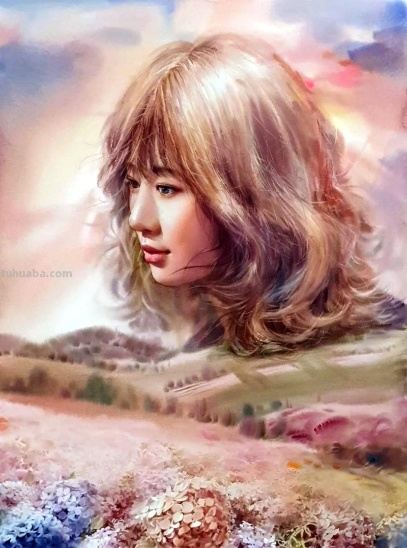 韩国画家朴林圭人物肖像水彩画作品集