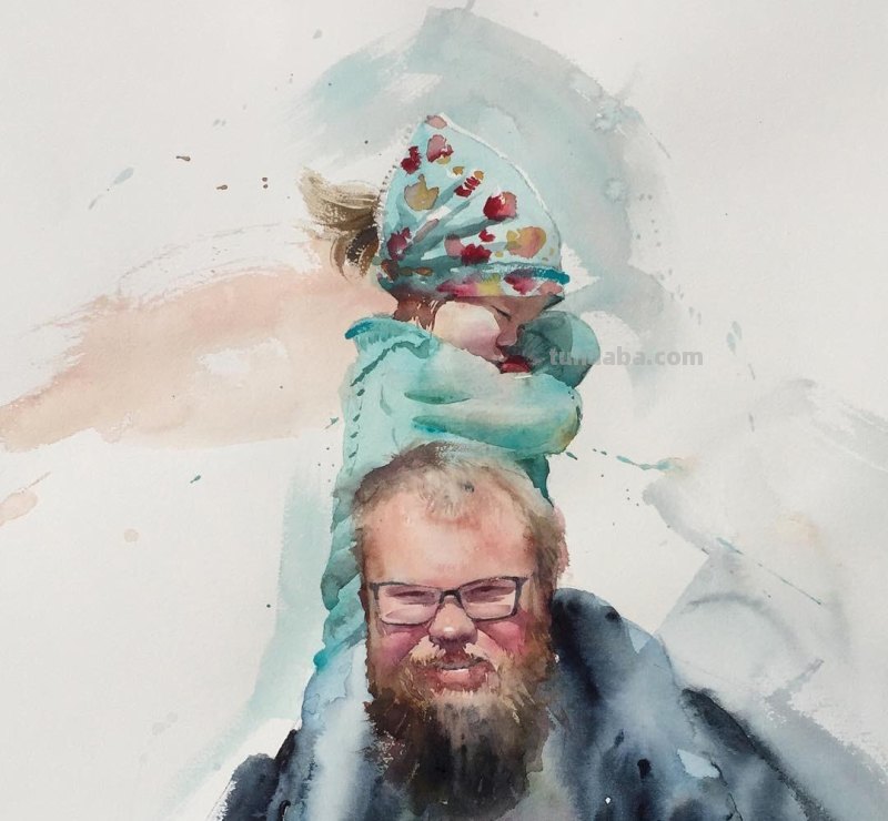 水彩人物小景分享｜美国平面插画师、水彩画家带来一组人物水彩画