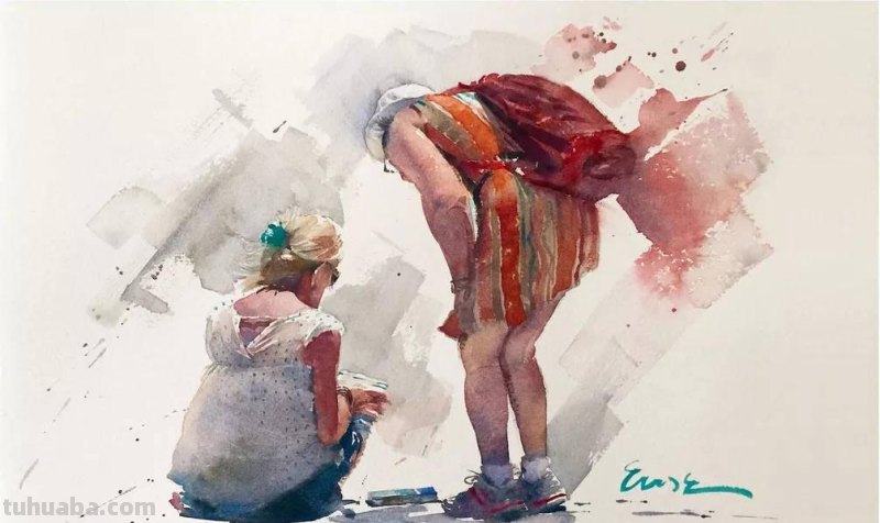 水彩人物小景分享｜美国平面插画师、水彩画家带来一组人物水彩画