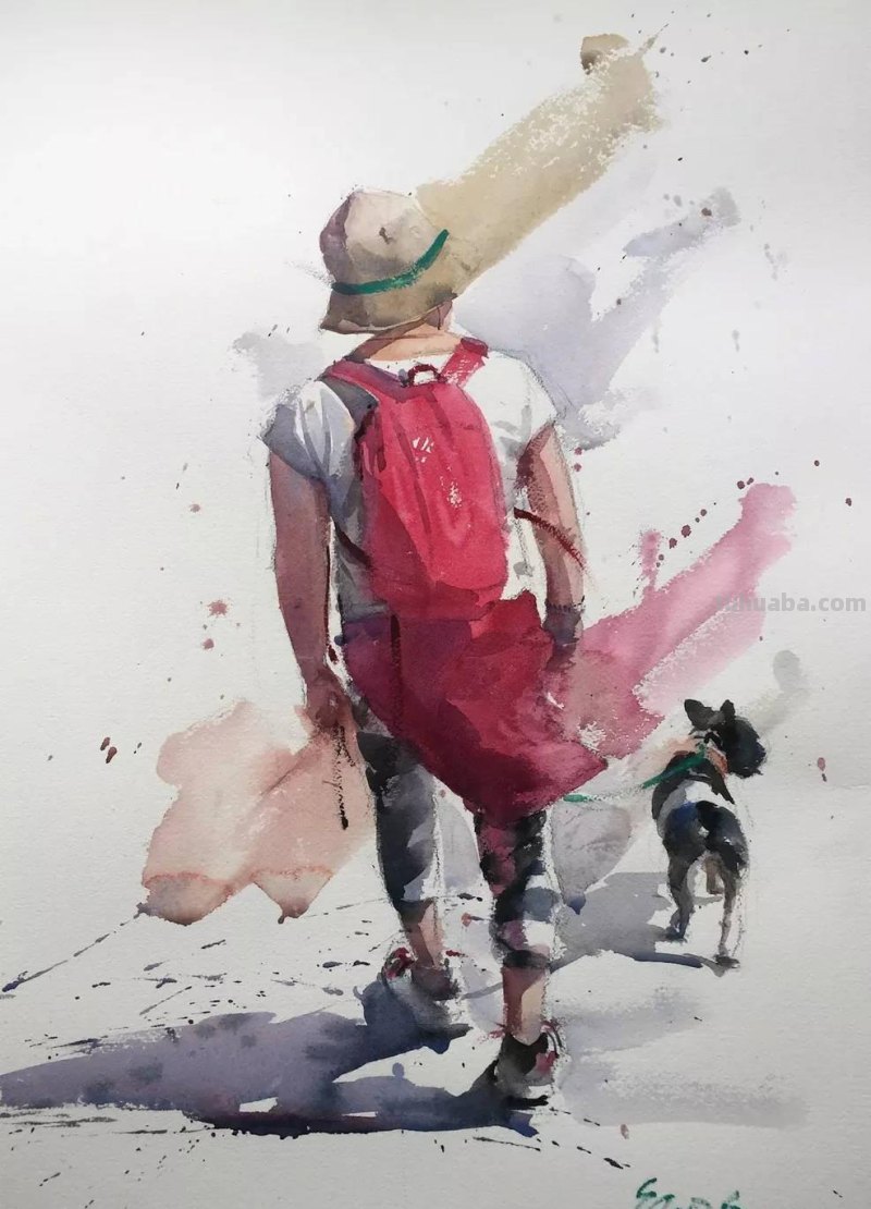 水彩人物小景分享｜美国平面插画师、水彩画家带来一组人物水彩画