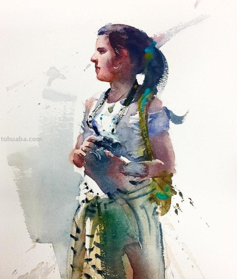 水彩人物小景分享｜美国平面插画师、水彩画家带来一组人物水彩画