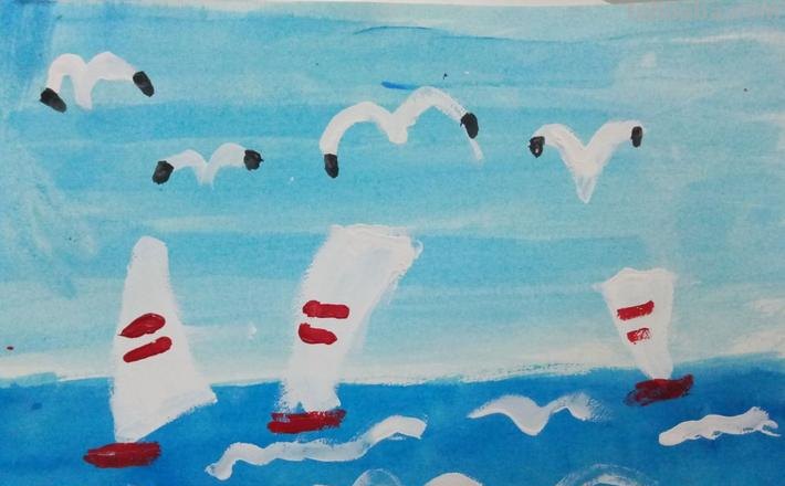 用色彩帆船风景画水粉画，创造属于你的海洋世界 