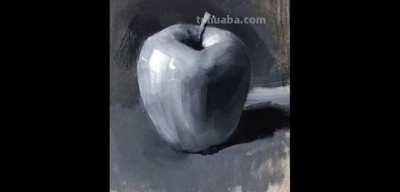 如何画出色彩黑白苹果？ 