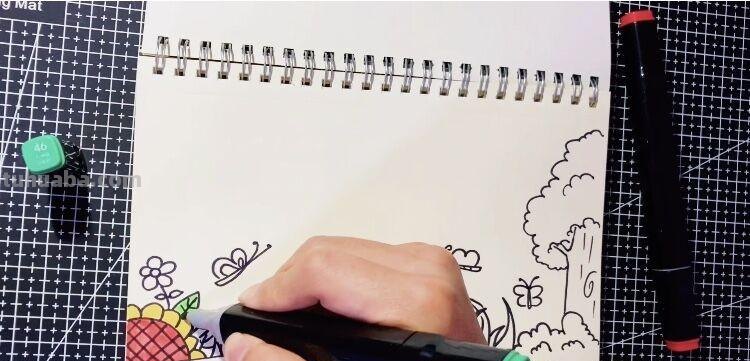 创意儿童画：分享三款万能背景画法，卡通简笔画风格，收藏备用