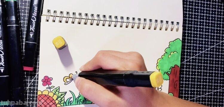 创意儿童画：分享三款万能背景画法，卡通简笔画风格，收藏备用