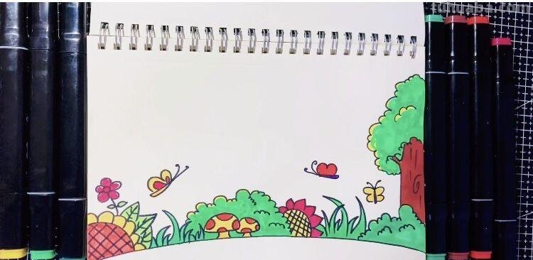 创意儿童画：分享三款万能背景画法，卡通简笔画风格，收藏备用