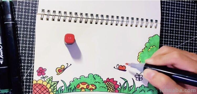 创意儿童画：分享三款万能背景画法，卡通简笔画风格，收藏备用