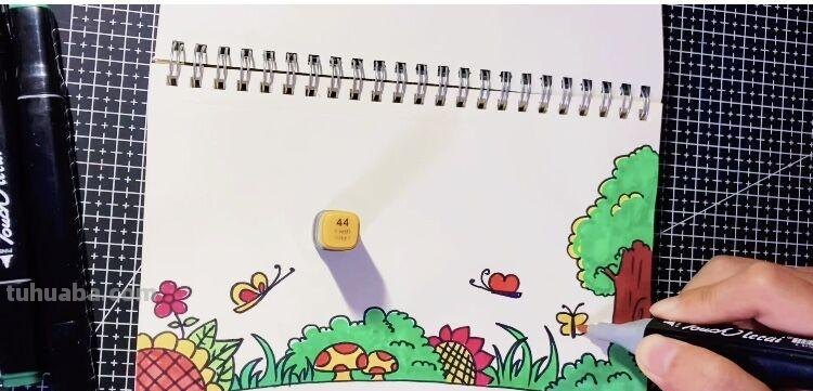 创意儿童画：分享三款万能背景画法，卡通简笔画风格，收藏备用