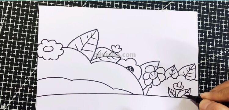 创意儿童画：分享三款万能背景画法，卡通简笔画风格，收藏备用