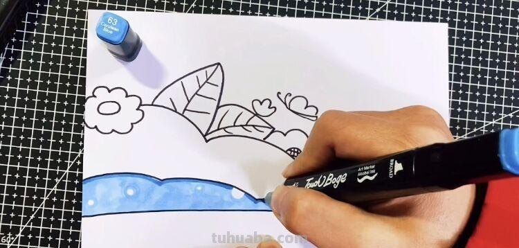 创意儿童画：分享三款万能背景画法，卡通简笔画风格，收藏备用