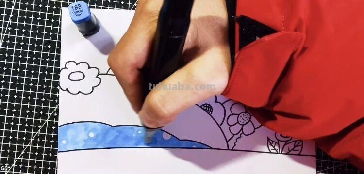 创意儿童画：分享三款万能背景画法，卡通简笔画风格，收藏备用