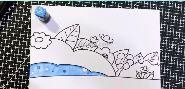创意儿童画：分享三款万能背景画法，卡通简笔画风格，收藏备用