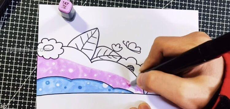 创意儿童画：分享三款万能背景画法，卡通简笔画风格，收藏备用