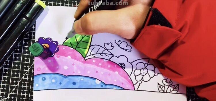 创意儿童画：分享三款万能背景画法，卡通简笔画风格，收藏备用