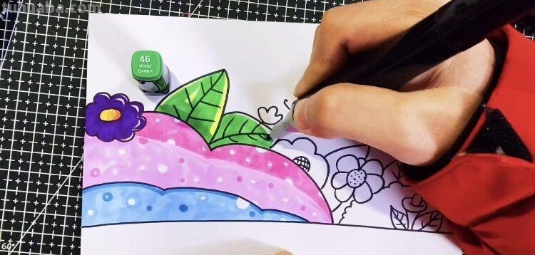 创意儿童画：分享三款万能背景画法，卡通简笔画风格，收藏备用