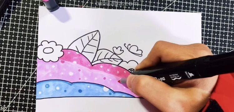 创意儿童画：分享三款万能背景画法，卡通简笔画风格，收藏备用
