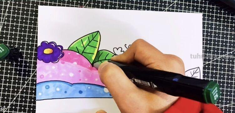 创意儿童画：分享三款万能背景画法，卡通简笔画风格，收藏备用