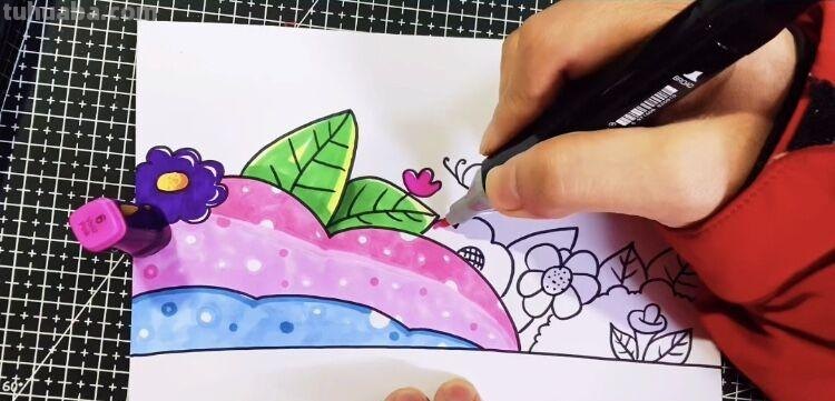 创意儿童画：分享三款万能背景画法，卡通简笔画风格，收藏备用