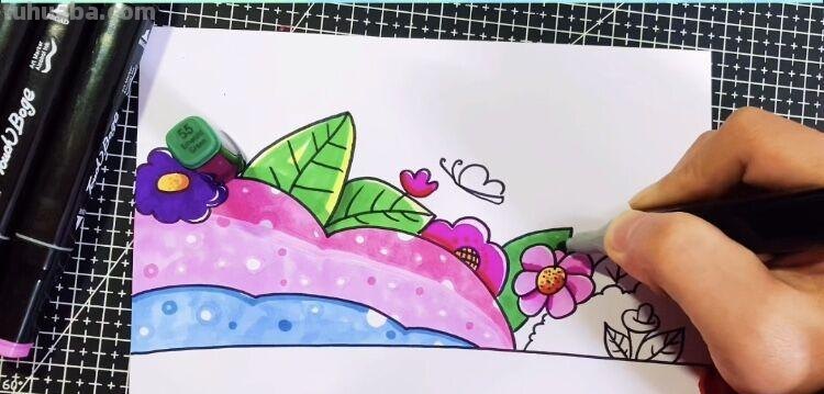 创意儿童画：分享三款万能背景画法，卡通简笔画风格，收藏备用
