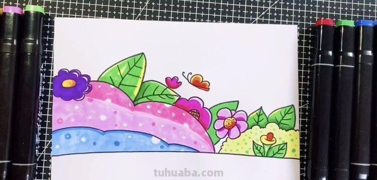 创意儿童画：分享三款万能背景画法，卡通简笔画风格，收藏备用