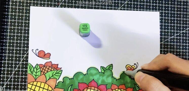 创意儿童画：分享三款万能背景画法，卡通简笔画风格，收藏备用