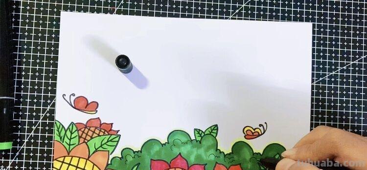 创意儿童画：分享三款万能背景画法，卡通简笔画风格，收藏备用