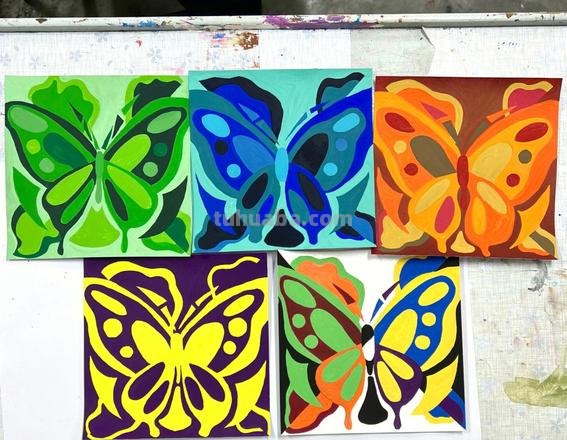 探究色彩对比构成作业及作业图片 