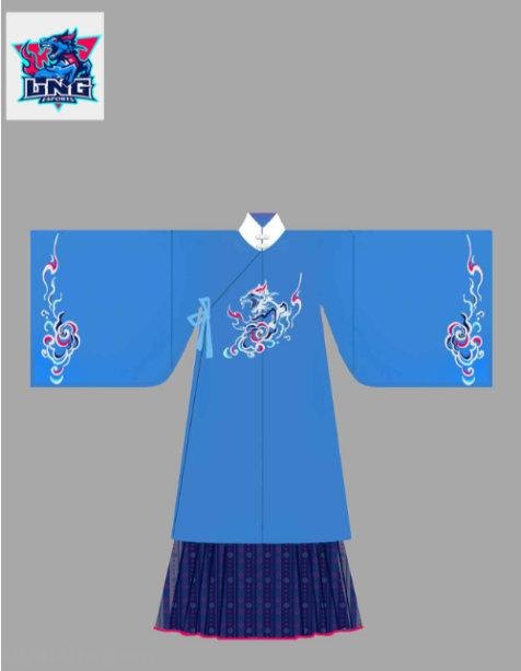 AI绘画国风美女青蓝色服饰第4组，可以作为现代汉服设计的思路哦