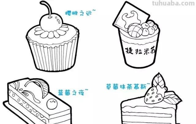 简笔画丨甜点小美食简笔画，简单益智，孩子都爱画，建议先收藏！