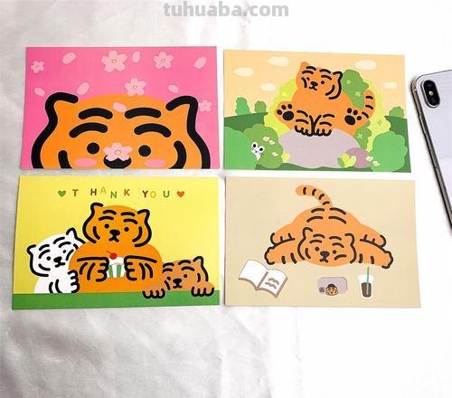 老虎造型的读书卡怎么做 老虎贺卡制作立体？