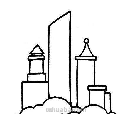 每天学一幅简笔画-办公大楼简笔画的画法步骤教程